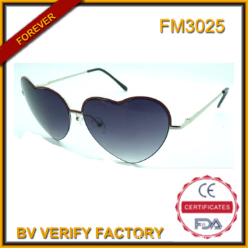 Trendy Style Heart Shape Metal Sunglasses (FM3025)